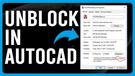 How to unblock in autocad