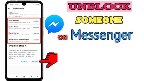 How to unblock in messenger app