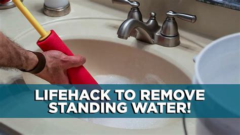 How to unclog a bathroom sink with standing water. Allow the sink to drain completely. Pour ¼ cup of baking soda into the drain. Then slowly pour 1-¼ cup of white vinegar into the drain, close it up with the stopper and let it sit for 20 minutes. Running hot water down the drain will help clear it out at this point. Repeat the process if necessary. 