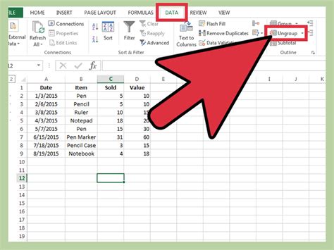 How to ungroup sheets in excel