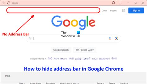 How to unhide address bar in chrome
