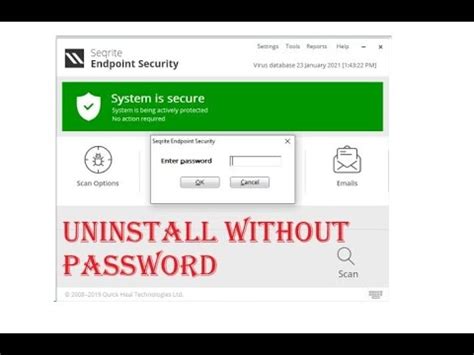 How to uninstall seqrite endpoint security client without password.  Subscr...