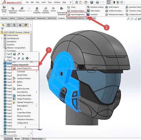 How to unlink owning feature in solidworks.  Import Diagnostics should be able to f...