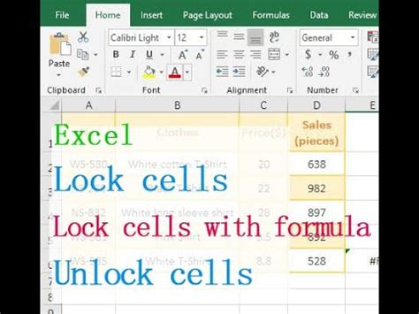 How to unlock a cell in excel