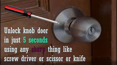 How to unlock a locked door. Undo the screws that hold the door handle in place to reveal the inner workings of the lock. Grab a flat-head screwdriver and insert it into the lock, giving it a gentle turn until the lock clicks open. 11. Remove the Hinges. This method needs a … 
