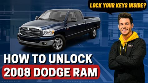 How to unlock dodge ram 2500 without key.  Unfortunately not a remote starter.  Recent Arrival...