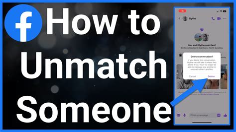 To unmatch with someone on Facebook Dating, follow these steps: 1. Open the Facebook Dating app on your mobile device. 2. Go to your "Matches" tab. 3. Find the person you want to unmatch with and tap on their profile. 4. Tap on the three dots in the top right corner of their profile.. 