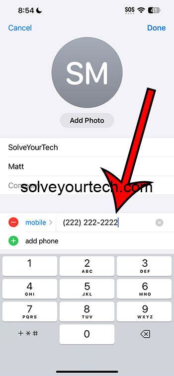 How to update address in iphone