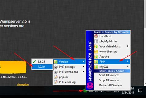 How to update php version in wamp