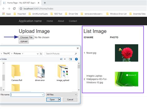 How to upload image in mvc