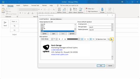 How to upload signature in outlook