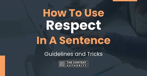 How to use "respect" in a sentence - WordHippo