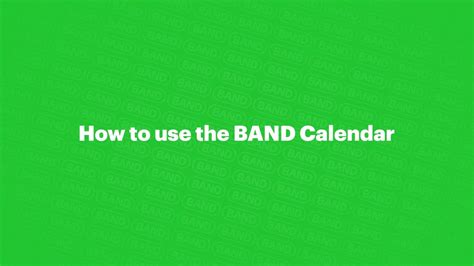 How to use BAND Calendars YouTube