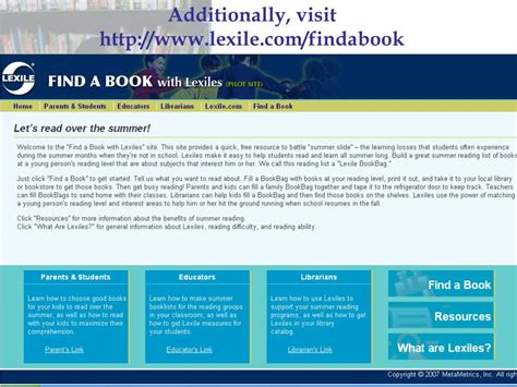 How to use FindaBook - Lexile