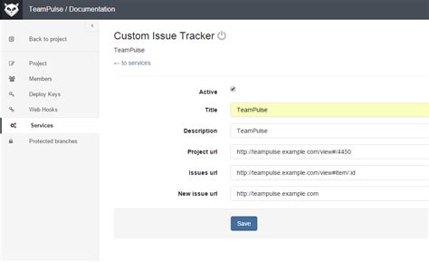 How to use TeamPulse for GitLab external issue tracker