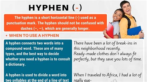 How to use a hyphen in a sentence. TIP SheetTHE HYPHEN. The hyphen (-) is a mark that joins words or parts of words and is placed directly between letters and with no spaces. As indicated below, the hyphen is used in several ways. 1. Use a hyphen at the end of a line to divide a word where there is not enough space for the whole word. Follow the rules for dividing words correctly. 