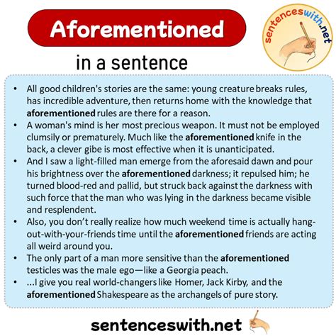 How to use aforementioned in a sentence
