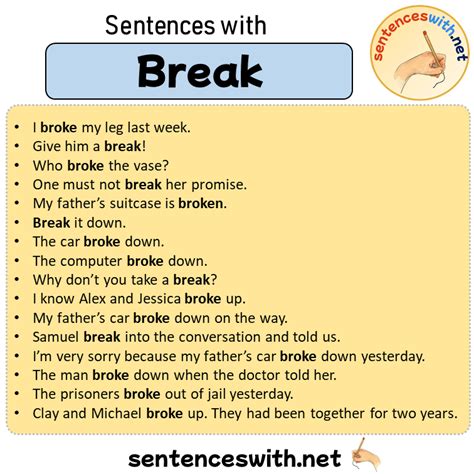How to use break in a sentence