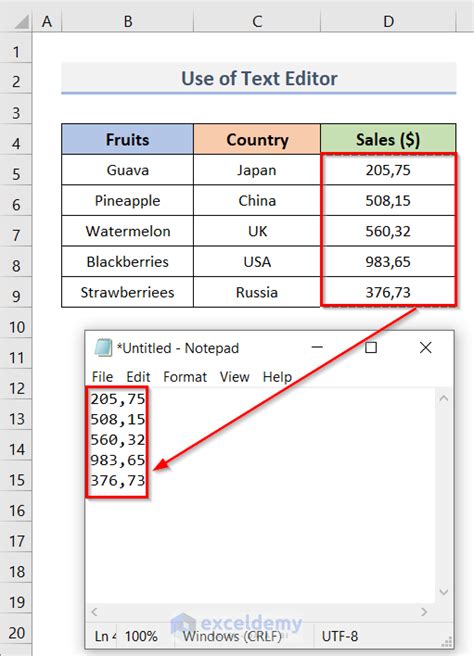How to use comma separator in excel