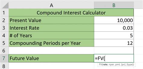 How to use compound interest in excel