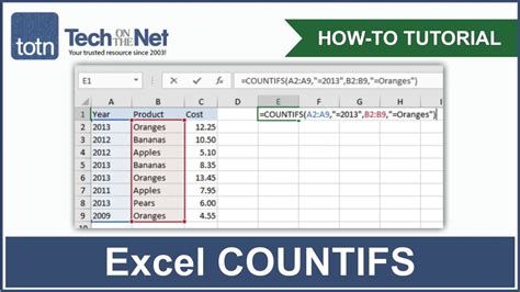 How to use countif command in excel