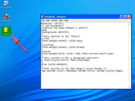 How to use css in notepad