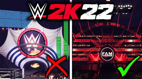 How to use custom arenas in wwe 2k22. AEW Dynamite. Creator: BruiserManagerENG. It should be no surprise that this is one of most downloaded arenas on WWE 2K22. Thanks to the game's in-depth creation suite, fans of AEW are able to run their own version of the company. It certainly helps to make the wait for the AEW game easier. 
