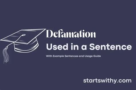 How to use defamation in a sentence