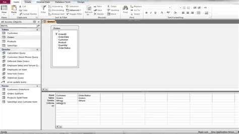 How to use delete query in access
