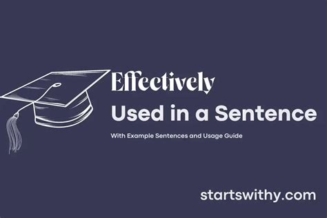 How to use effectively in a sentence
