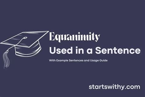 How to use equanimity in a sentence