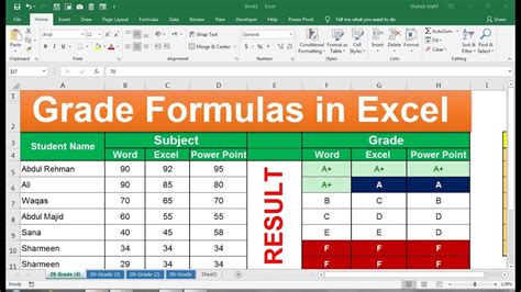How to use excel in computing grades