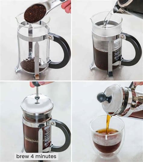 How to use french press. 4. Put the French press in the refrigerator for 12 - 24 hours, without plunging the piston down. Step 2 after 12 - 24 hours: 5. Get the French press out of the refrigerator 6. Pull out the piston 7. Stir with a spoon 8. Leave for 5-10 minutes so that all fine coffee particles settle to the bottom. 9. Insert and immerse the piston, but not ... 