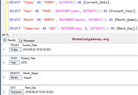 How to use getdate in sql