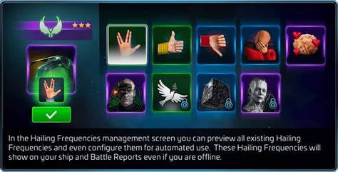 How to use hailing frequencies stfc. After using a Hailing Frequency, you will receive a notification that you are progressing in the event. Hailing Frequencies. Players level 30 and higher have to use a Hailing Frequency during the Chakotay event to complete its objectives. Hailing Frequencies can enhance your personal experience and help you make new STFC … 