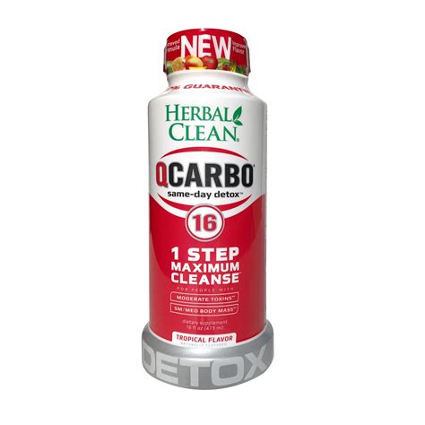 Herbal Clean QCarbo16 is an easy one-step formula for cleanse and detox. QCarbo16 cleanser and detox drink contains an advanced detoxifying solution that cleanses the body by flushing out impurities with a powerful blend of ingredients. This drink is formulated with burdock root, dandelion root, vitamin B2 and other vitamins, minerals and herbs.