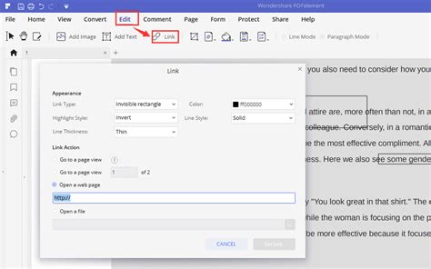 How to use hyperlink in pdf