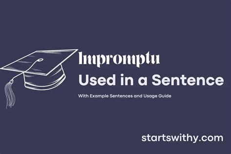 How to use impromptu in a sentence