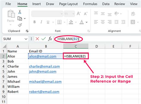 How to use isblank in excel