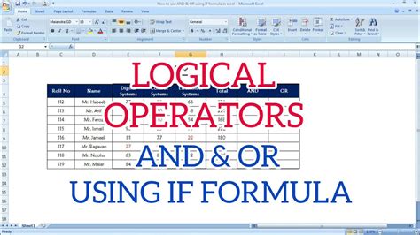 How to use logical formula in excel