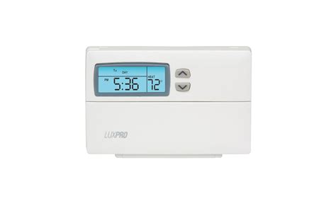 How to use luxpro thermostat. sunlight; near a lamp, radio, television, radiator, register, or fireplace; near hot water. pipes in a wall; near a stove on the other side of a wall. 3. Do not locate in unusual cooling conditions, such as: on a wall separating an. unheated room; or in a draft from a stairwell, door, or window. 4. 