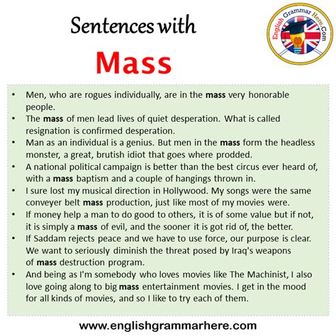 How to use mass in a sentence