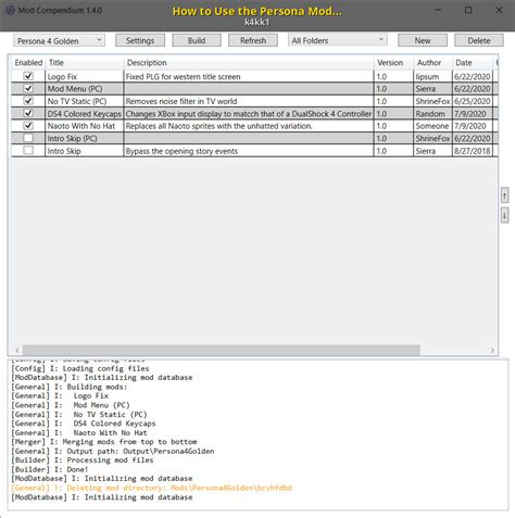 How to use mod compendium.  How to Use the Persona Mod Compendium - A Tutorial for Persona 4 ...
