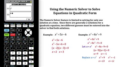 There are two ways to store equations in the TI-89 family, TI-92 family, and Voyage 200 to save calculation time, by using the numeric solver or writing a program. Using the Numeric Solver: To store the equation a= b*c, for example. Follow the procedure below: 1) Press [APPS] 2) Select 9: Numeric Solver and press [ENTER]. The screen will .... 