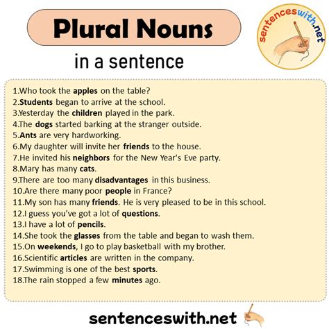 How to use plural in a sentence