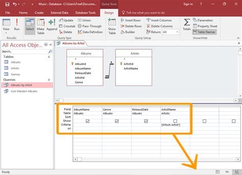 How to use queries in access