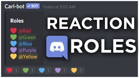 How to use reaction role bot. Hey guys today I'm going to be showing you how to set up reaction roles (color roles, twitch, youtube notifications) for in your discord server using your ow... 