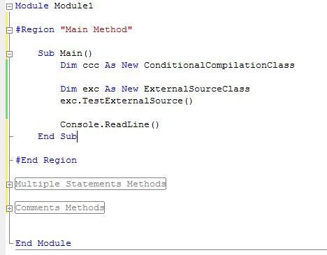 How to use region in vb net