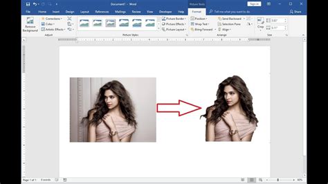 How to use remove background in word