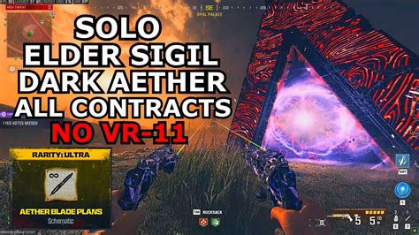 Once you've entered the Dark Aether, start completing Contracts to obtain Elder Sigils. The Contracts cannot be seen in the Tac-Map but have set locations around the area. Once you've obtained an Elder Sigil, Exfil from the Dark Aether to keep it for your next Zombies match. All Dark Aether Contract Locations. Use Elder Sigil to Enter Dark …. 